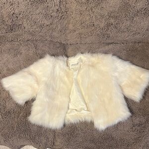 Gymboree Cream Faux Fur Kids Cape